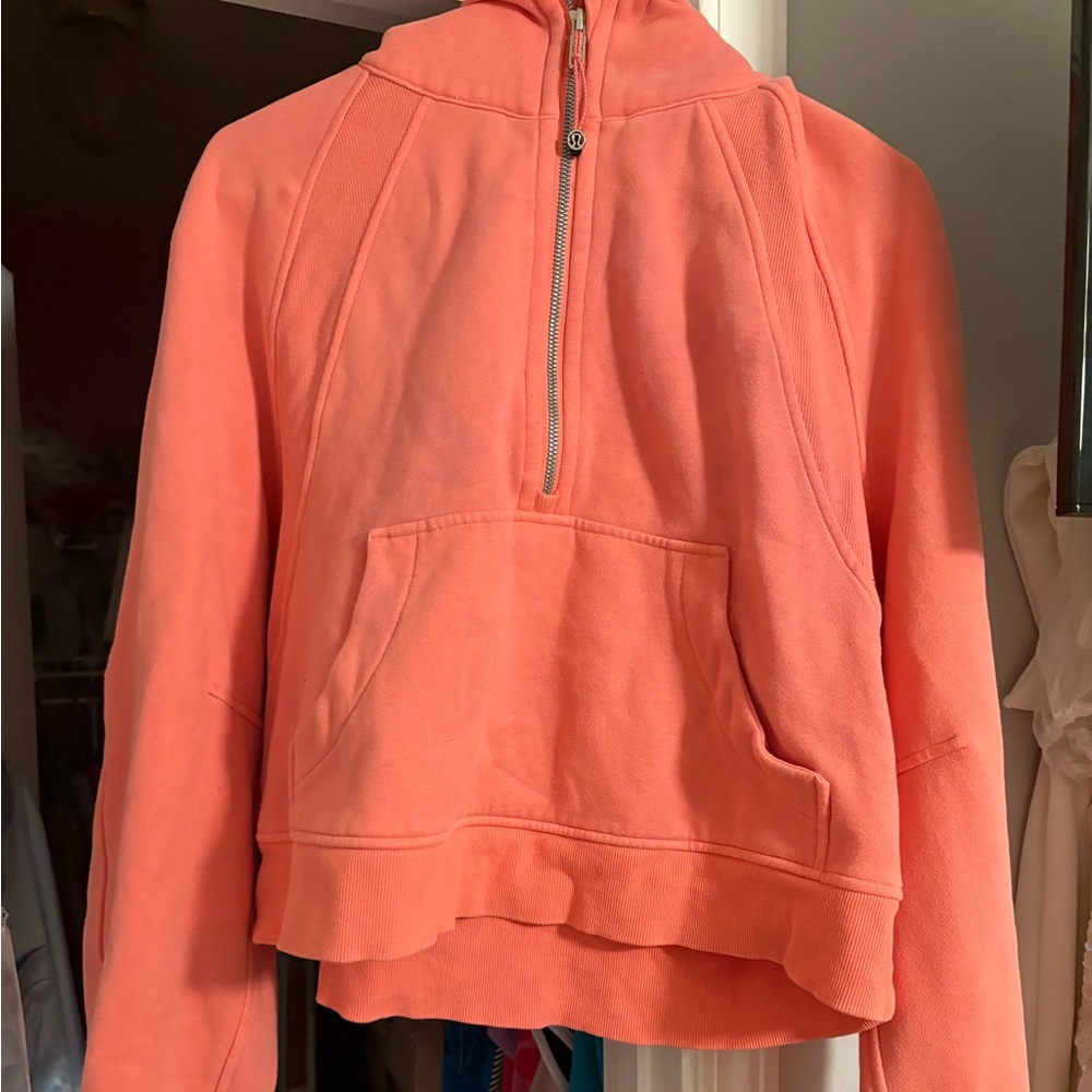 Coral Half-Zip Sweatshirt